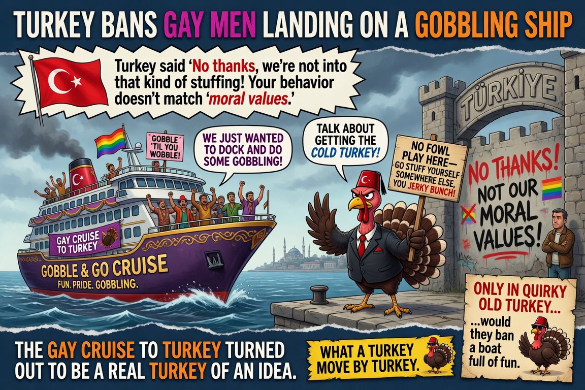 Turkey Bans Gay Men Landing on a Gobbling Ship